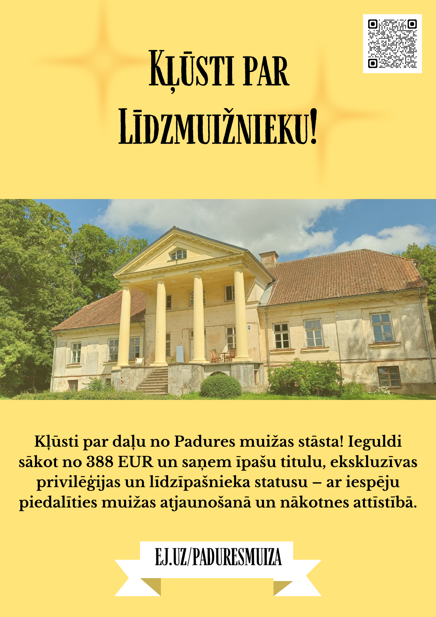 Plakāts ar Padures muižu